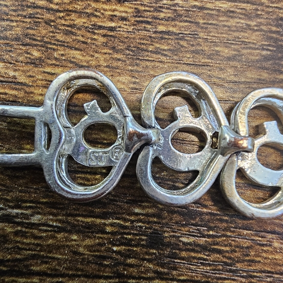 SJ God's Heart Silver Gold Tone Link Bracelet with Box 7.5" Spell Out - Picture 3 of 3